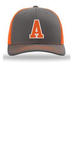 Richardson Trucker Cap in Charcoal/Neon Orange