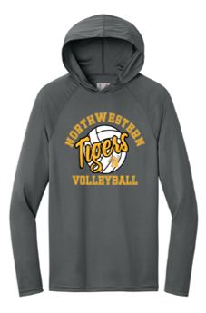 A4 Cooling Performance Long Sleeve Hooded Tee with Logo on Full Chest