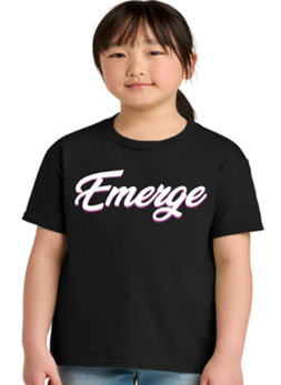 Gildan Youth Softstyle® Midweight Tee in Black with Full Chest Logo