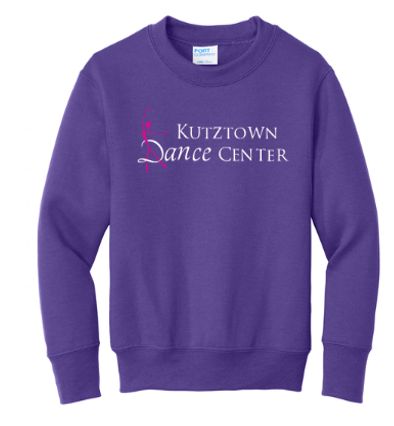 Port & Co® Beach Wash® Garment-Dyed Crewneck Sweatshirt in Purple w/Rhinestone Logo