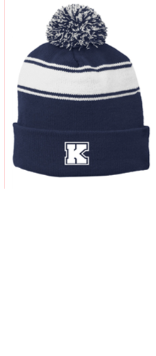 Sport-Tek® Stripe Pom Pom Beanie