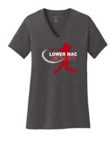 Port & Co® Women's Core Cotton V-Neck Tee with Logo on Front