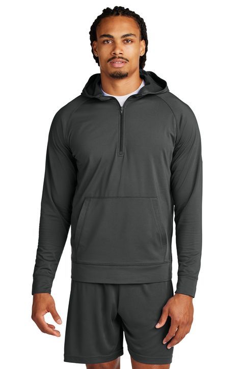 Sport-Tek® Sport-Wick® Stretch 1/2-Zip Hoodie with Logo #4 on Left Chest
