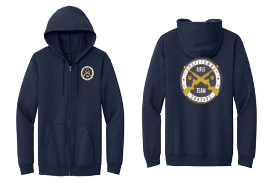 Gildan® Heavy Blend™ Full-Zip Hooded Sweatshirt in Navy w/2 Color Left Chest Logo & 2 Color Full Back Logo Gildan® Heavy Blend™ Full-Zip Hooded Sweatshirt in Navy w/2 Color Left Chest Logo & 2 Color Full Back Logo