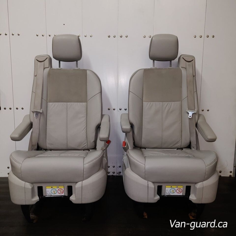 Pair of Swivel Seats - Grey Leather