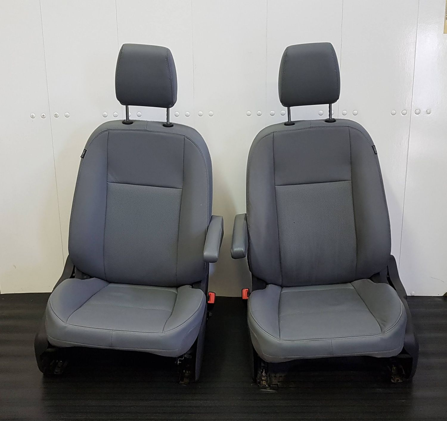 Pair of Ford Transit Front Seats - Grey Vinyl