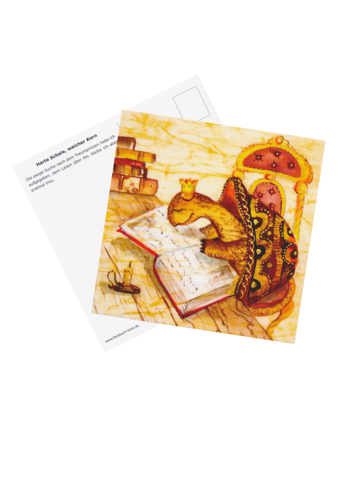 Harte Schale, weicher Kern - Quadratische Postkarte mit Umschlag