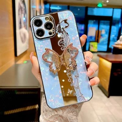Луксозен силиконов калъф с пеперуди за Iphone