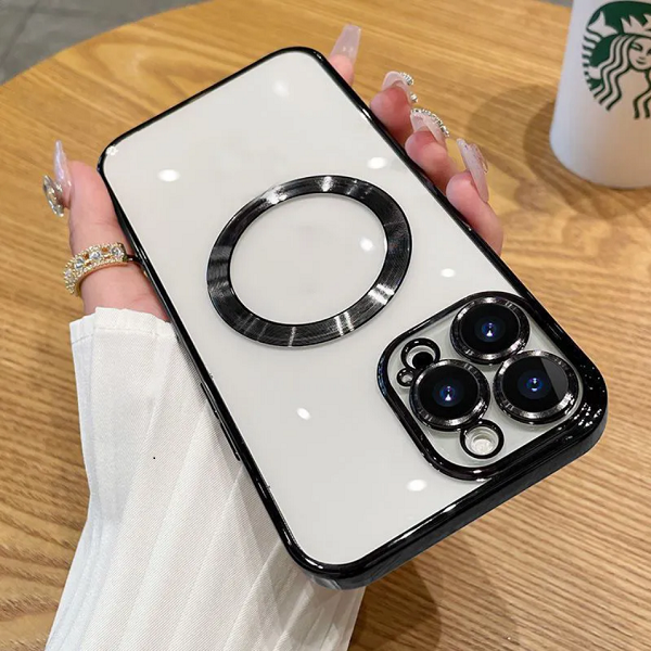 Удароустойчив магнитен гръб с протектори на камерите за IPhone 12/16