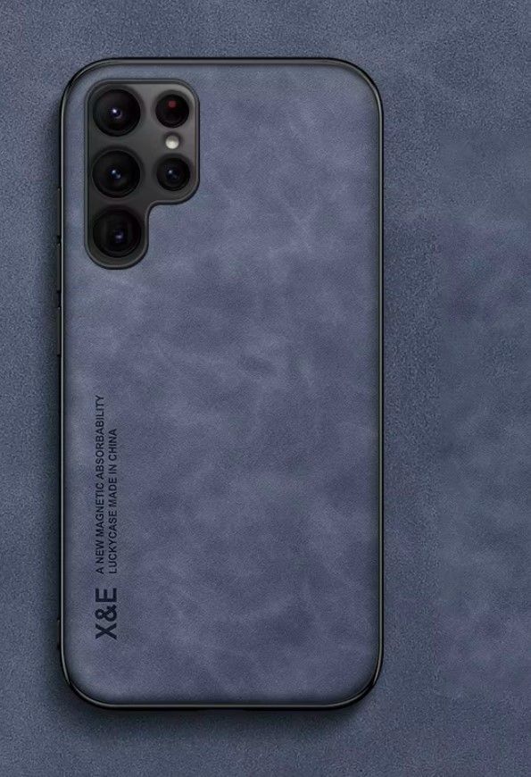 Магнитен калъф от еко кожа за  Samsung Galaxy S25 Plus синьо