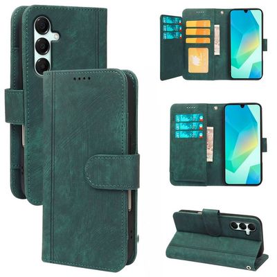 Wallet Flip Cover Leather Card Case For Samsung A15 green