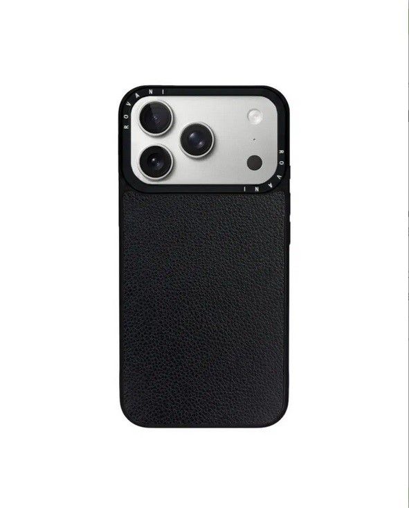 Leather back for IPhone 16 Pro, black