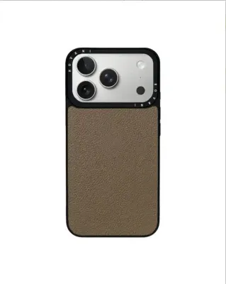 Leather back for IPhone 16 , cappuccino