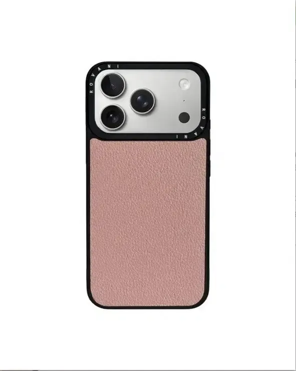 Leather back for IPhone 16, ashes of rose