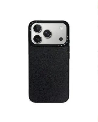 Кожен гръб за IPhone 16 Pro Max, черен
