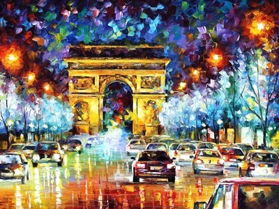 Arch of Triumph France Premium Paint by Numbers Art Therapy Kit Adult Painting Artist Set
