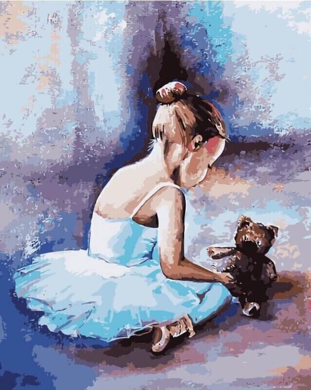 Ballerina The First Steps Premium Paint by Numbers Art Therapy Kit Adult Painting Artist Set
