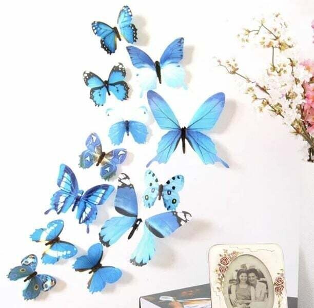 60 Butterflies 3D Wall Art Decor Home Decorations, Gift Idea, Removable Peel and Stick Decals FREE SHIPPING !!!
