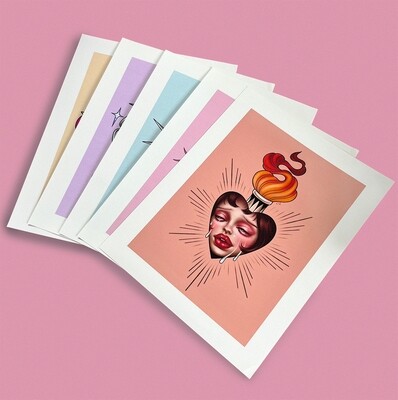 Valentine Baddies Bundle Pack of 5 - 8.5 x 11 inch - Print