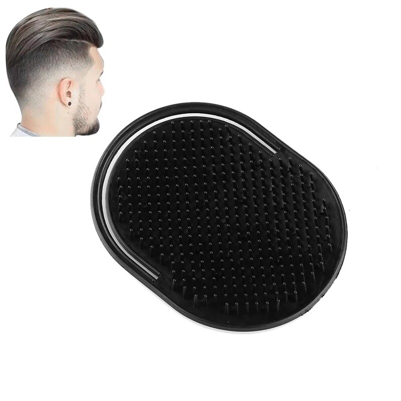 Peine de pelo para hombre, cepillo portátil de bolsillo para viaje, barba, bigote, palma, herramientas de peinado, masaje del cuero cabelludo, champú negro, 1 ud.