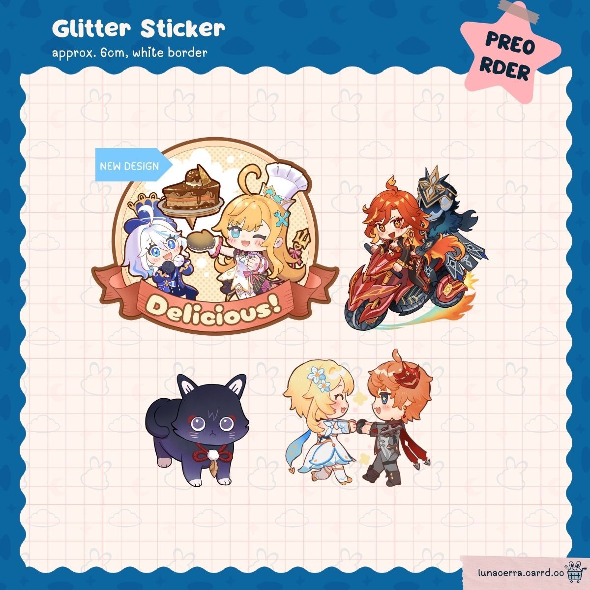[Preorder] Genshin Glitter Sticker