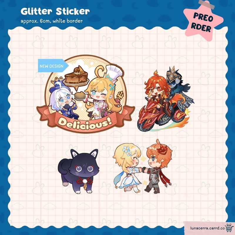 [Preorder] Genshin Glitter Sticker