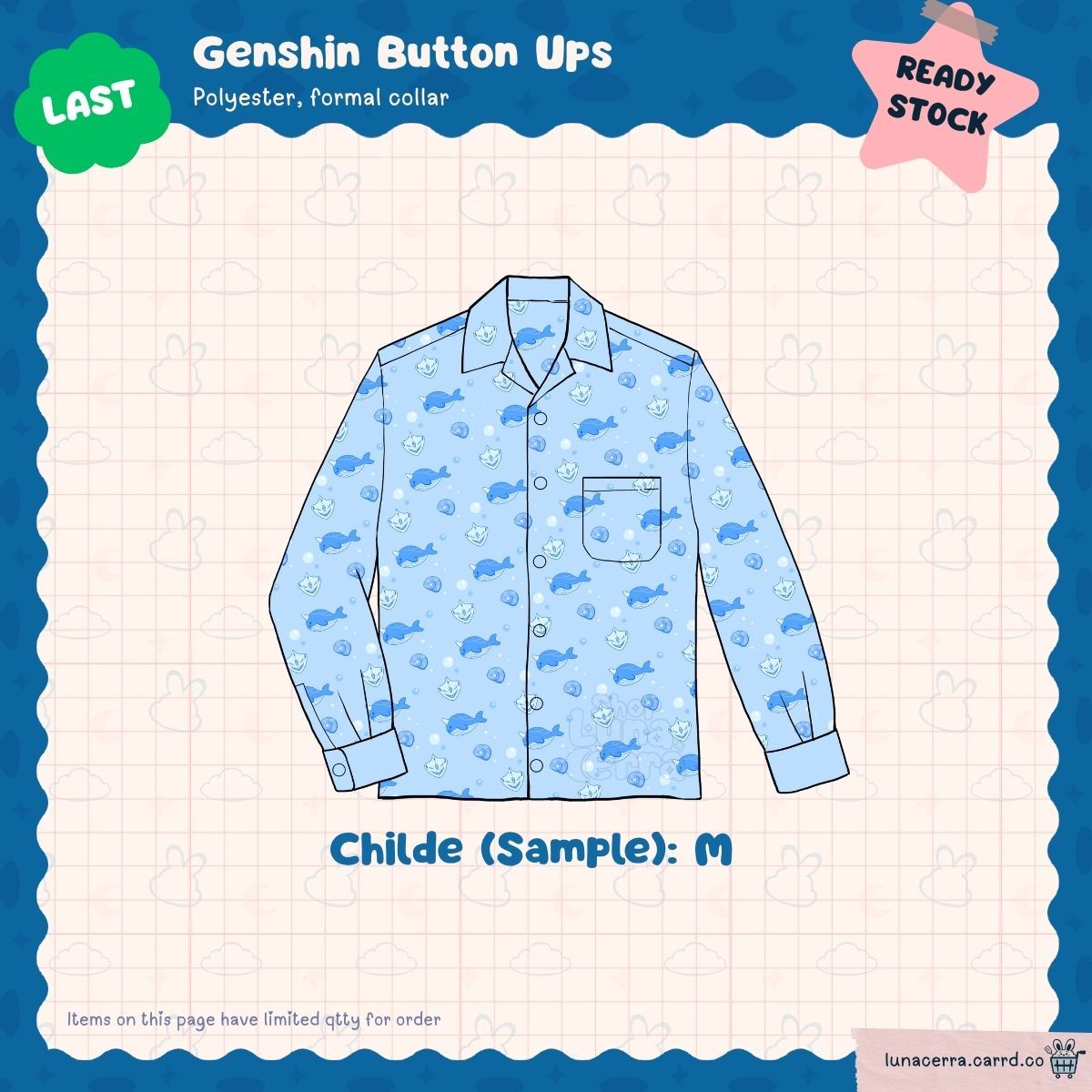 Genshin Button Ups Sample: Childe M