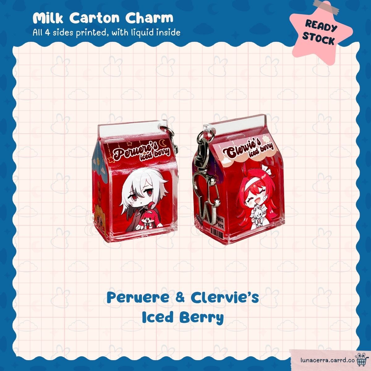 Milk Carton Charm: Peruere &amp; Clervie (Arlecchino)