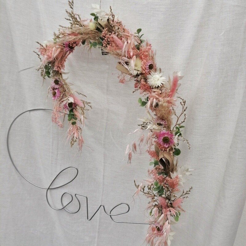 Trockenblumenherz "Love"