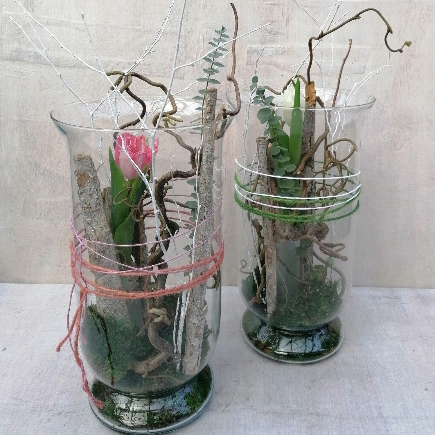 Glas Tulpengarten weiß - grün