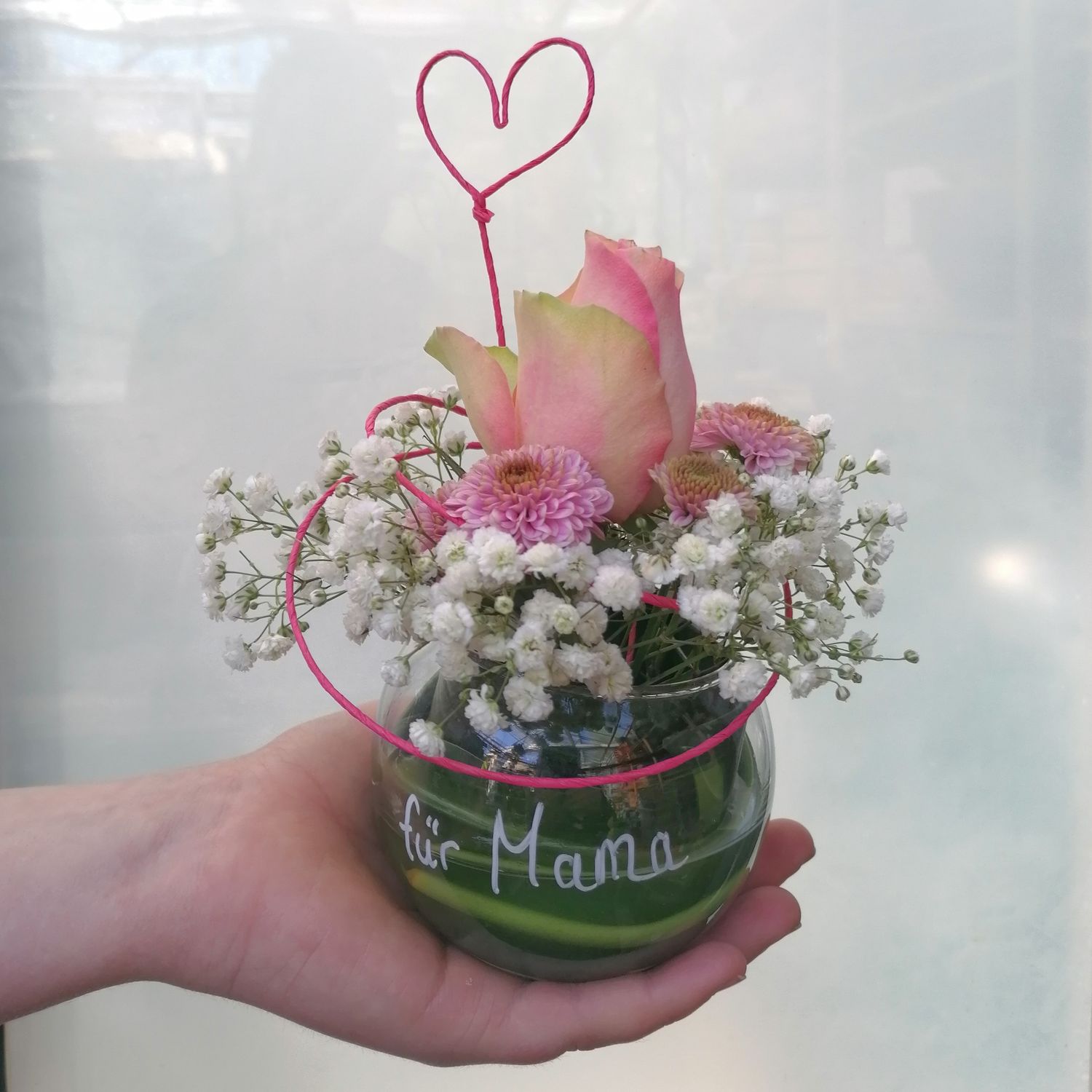 Muttertagsrose im Glas