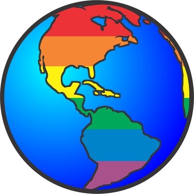 Rainbow Globe Sticker
