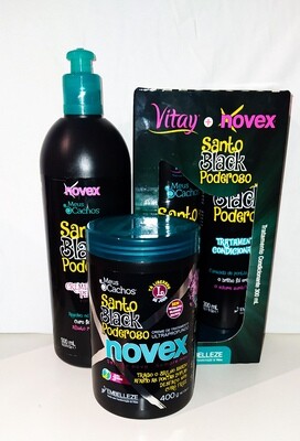 KIT NOVEX. MEUS CACHOS SANTO BLACK PODEROSO,