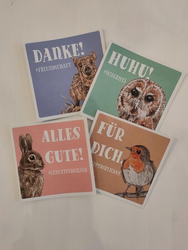 Grußkarten Set &quot;Waldtiere&quot;