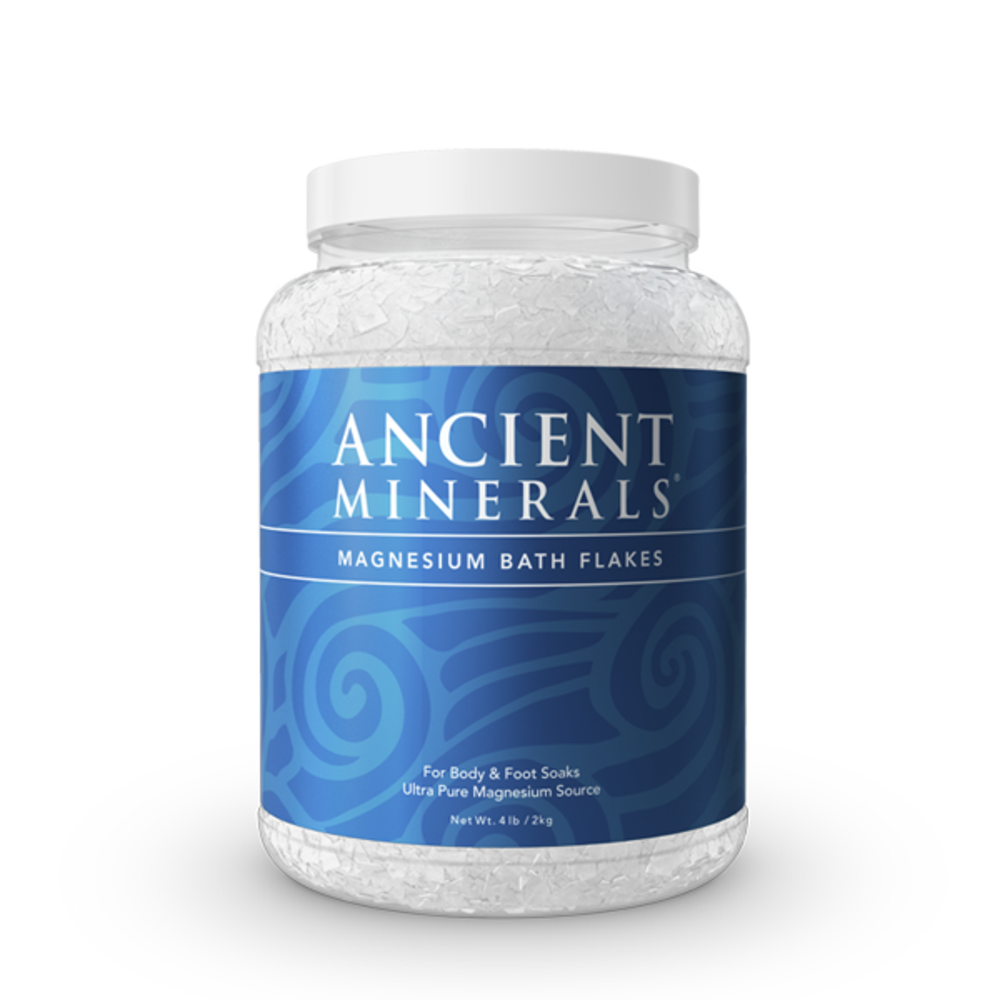 4 Bottles - Ancient Minerals Bath Flakes - 2kg each - Full Strength