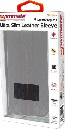 Promate Zetro BlackBerry Z10 Ultra Slim Leather Sleeve Colour: Black