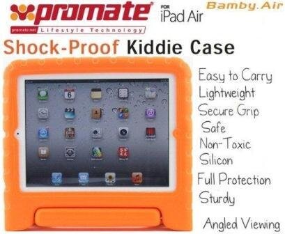 Promate Bamby.Air-Shockproof Impact resistant case with convertible stand for iPad Air-Orange