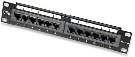 Intellinet 12 Port Passive PoE Patch Panel - 24 Port Patch Panel with 12 port RJ45 Data In and 12 po