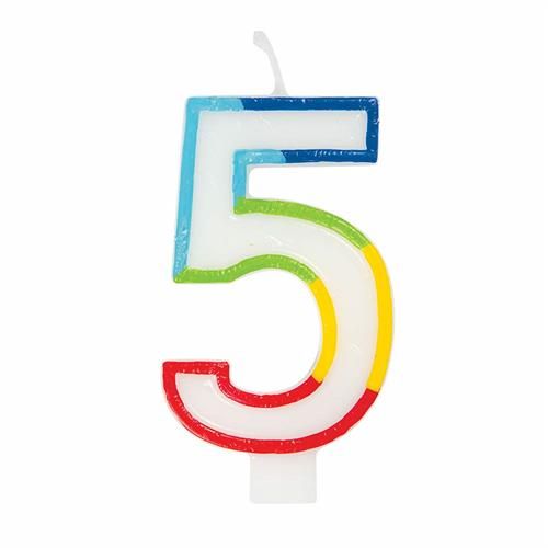 Casey 7cm Multicolor Numerical Birthday Candle Nr.5 Retail P