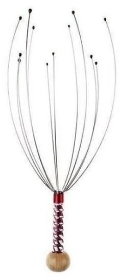 Casey 12 Fingers Scalp Massager Red - 1pc Compact Octopus He