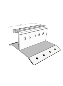KD Solar 120mm Landscape mounting bracket for corrugated flat roof  A-frame