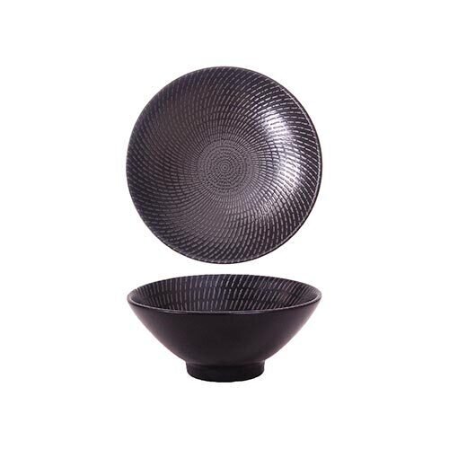 Black Swirl - Round V-Bowl - 10cm (24)