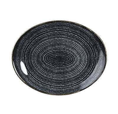 Charcoal Black - Orbit Oval Coupe Plate - 27cm (12)