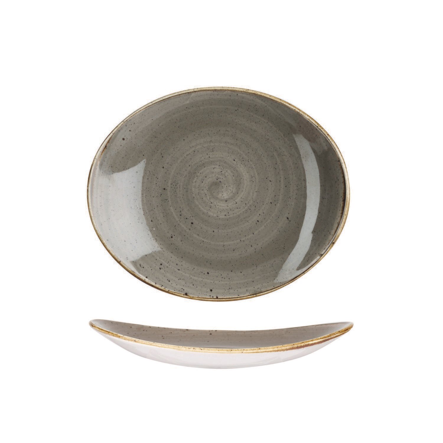 Peppercorn Grey - Oval Plate 19.2cm (12)