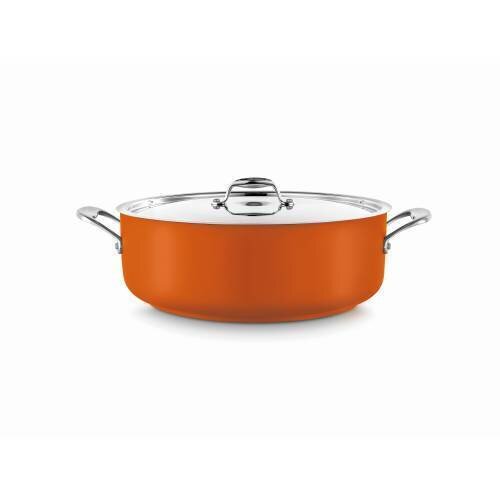 Pot (Orange) Low Casserole 8.9L W/Lid