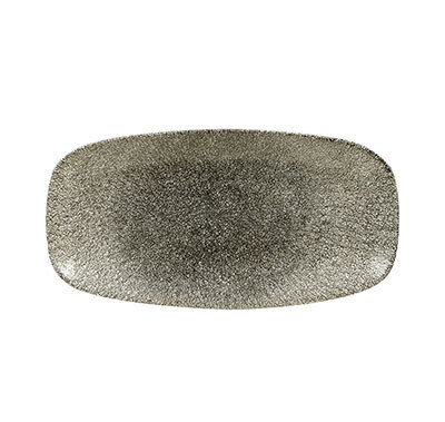 Raku Quartz Black - Chefs&#39; Oblong Plate - 35.5 X 18.9cm (6)