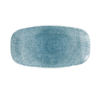 Raku Topaz Blue - Chefs&#39; Oblong Plate - 35.5 X 18.9cm (6)