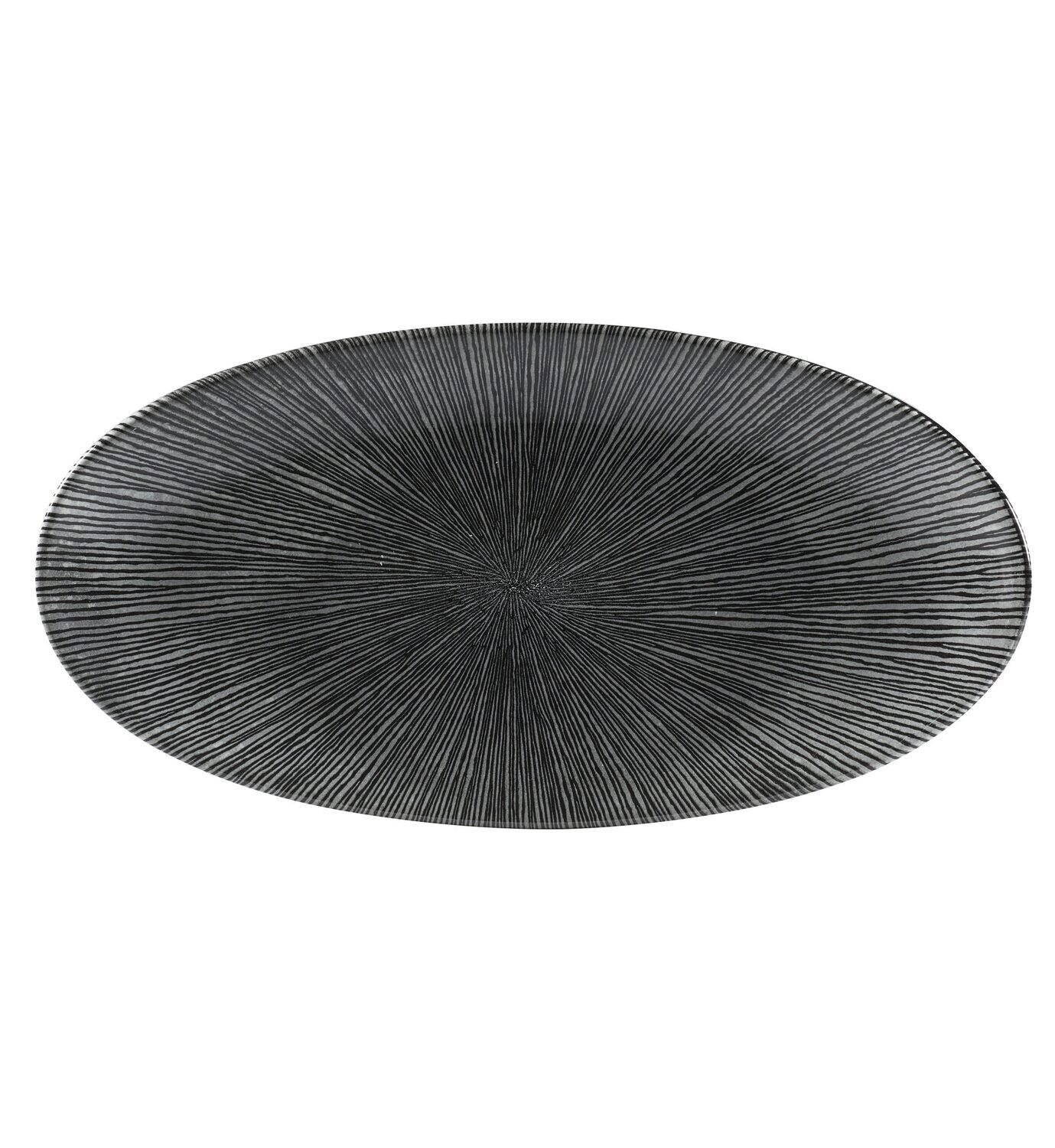 Studio Prints - Agano Black Oval Plate 34.7X17.3cm (6)