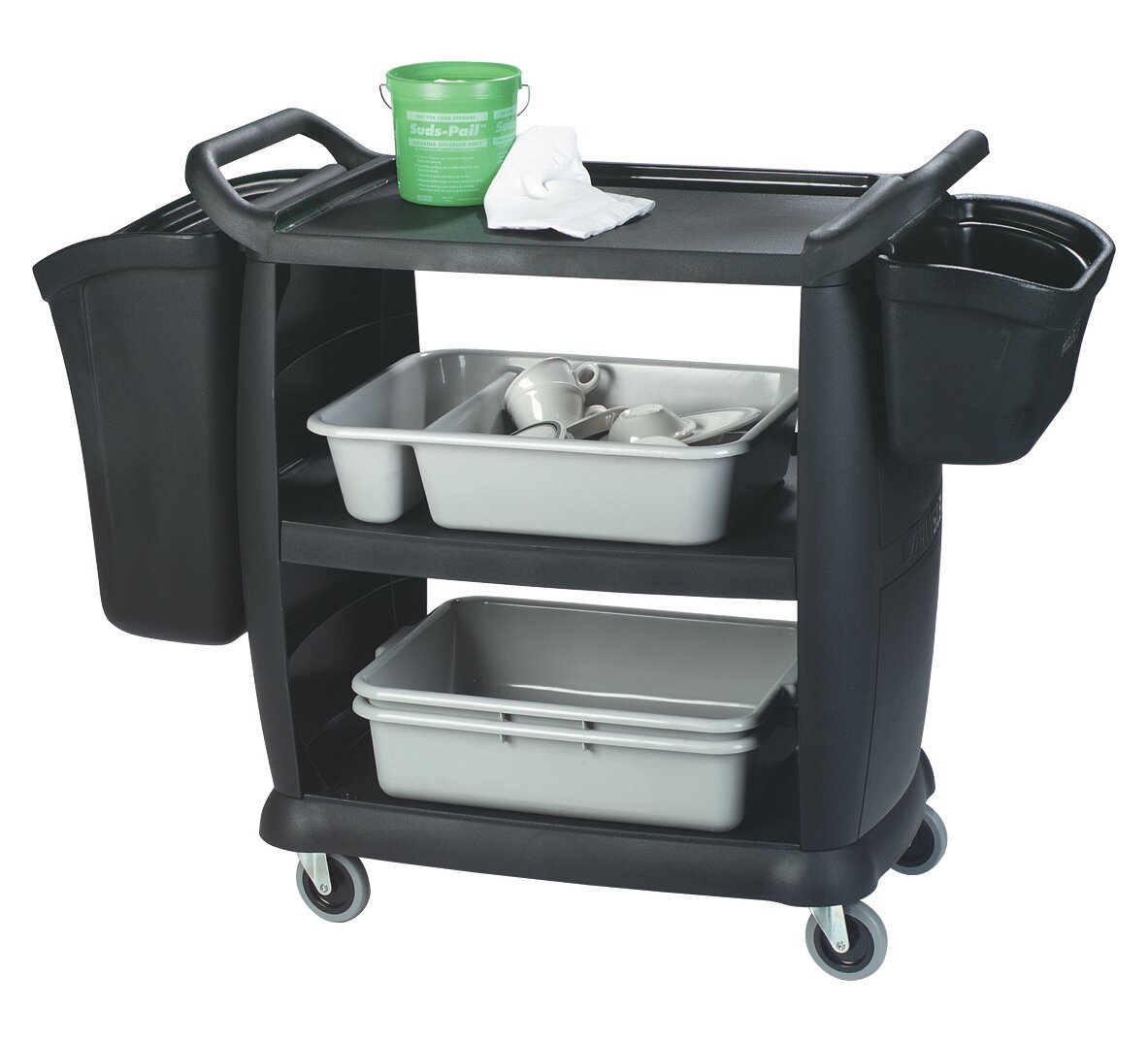 Bussing And Transport Cart (Black) Large 952 X 584 X 1066mm  - 31.3Kg