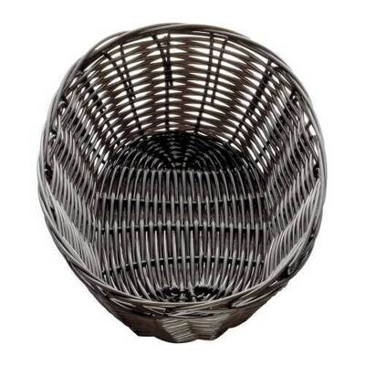 Bread Basket Woven Plastic Dark Brown Oblong - 230 X 100 X 45mm